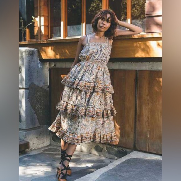 NWT Evereve Cleobella Rosalie Midi Dress Size Medium - Picture 3 of 10